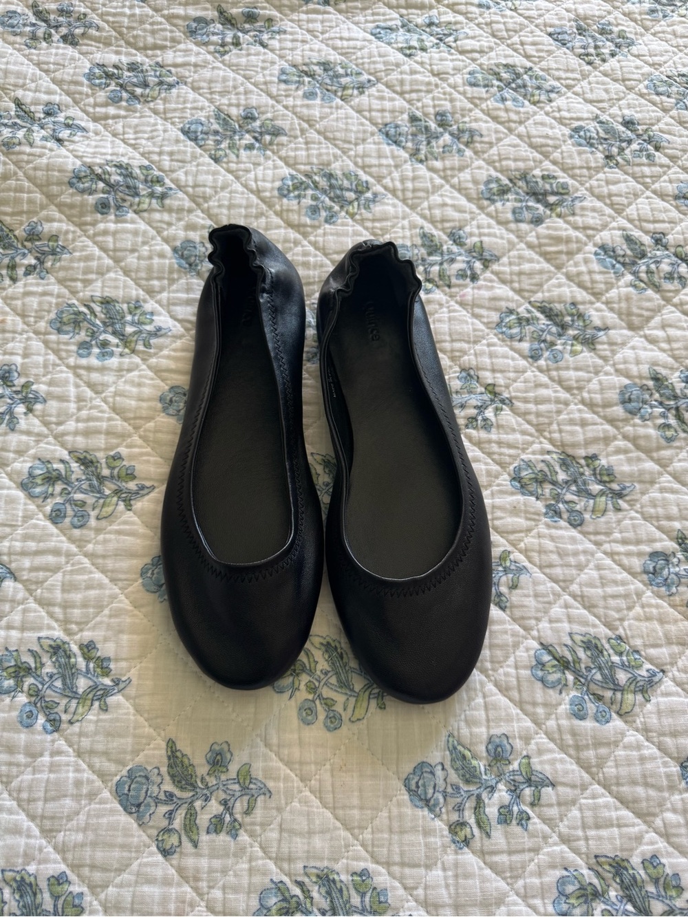 Quince Black 100% Italian Leather On-The-Go Ballet Flat Size US8 - Picture 3 of 7